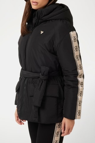 Chaqueta con capucha 4g Long - Negro