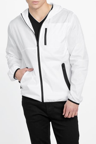 Corta-vento com capuz - Branco