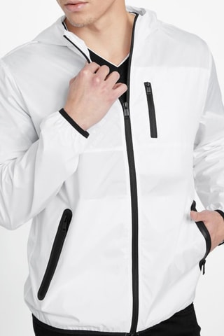 Corta-vento com capuz - Branco