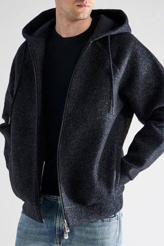 Veste polaire à capuche - Bleu marine