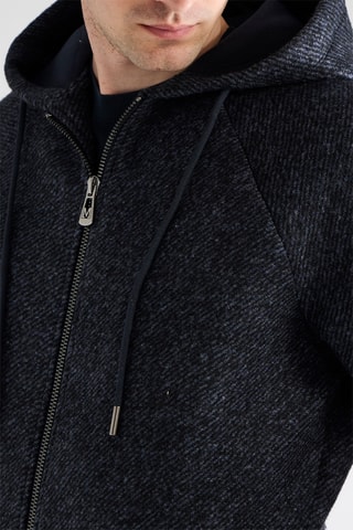 Veste polaire à capuche - Bleu marine