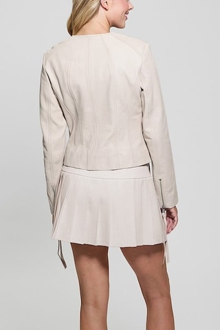 Veste en cuir - Ecru