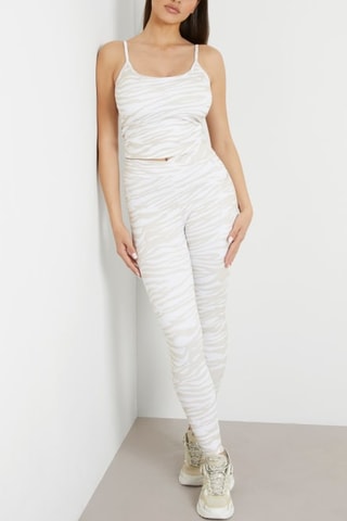 Top Ayla Active - Beige et blanc