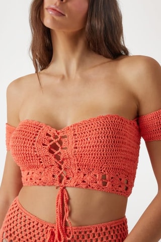 Crop top bustier - Corail