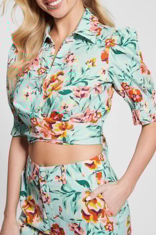 Crop top anudado Adele - Verde claro