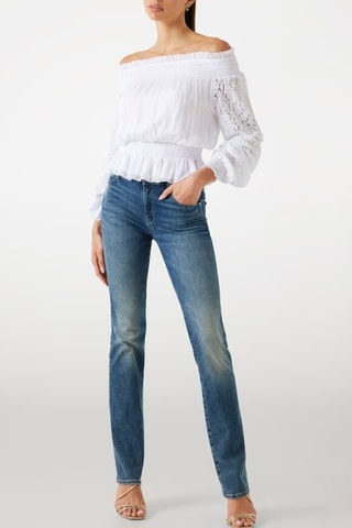 Top bi-matéria Audrey - Branco