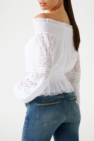 Top bi-matéria Audrey - Branco