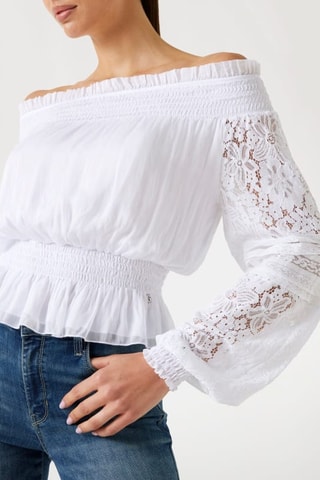 Top bi-matéria Audrey - Branco