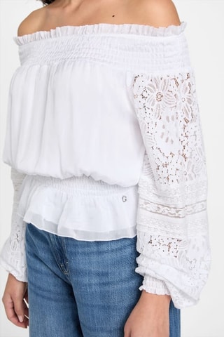 Top bi-matéria Audrey - Branco