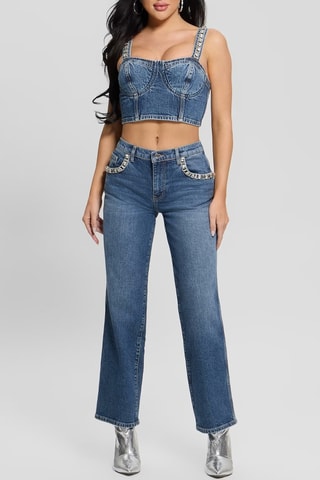 Crop top vaquero Kety - Azul claro