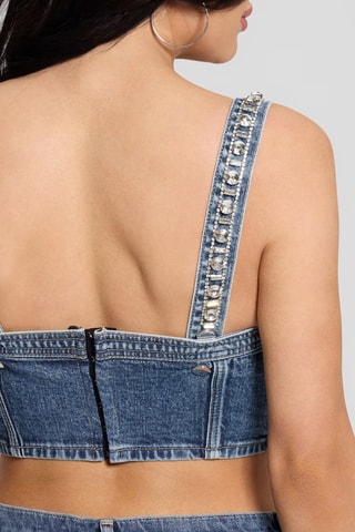 Crop top vaquero Kety - Azul claro