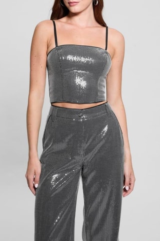Crop top bustier Cassia - Gris oscuro