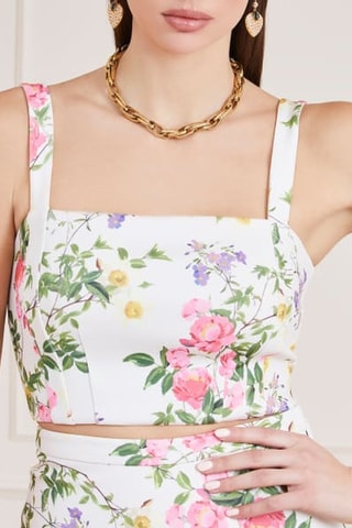 Crop top - Crudo y verde oscuro