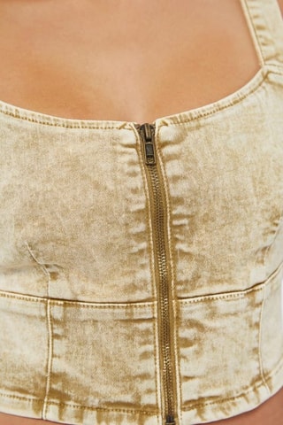 Crop top vaquero Aged - Caqui