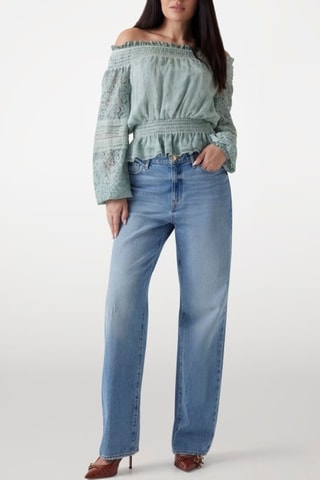 Top bi-matière Audrey - Vert d'eau