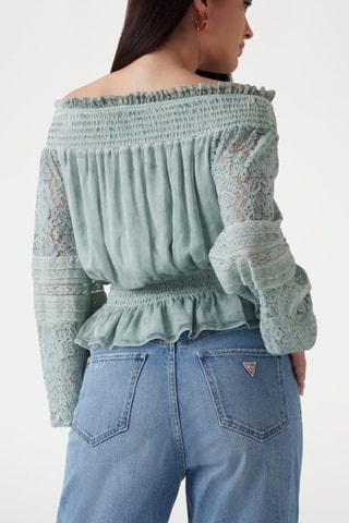 Top bi-matière Audrey - Vert d'eau