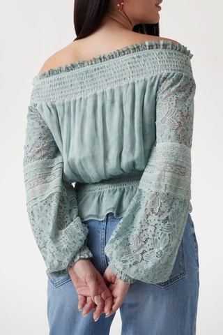 Top bi-matière Audrey - Vert d'eau