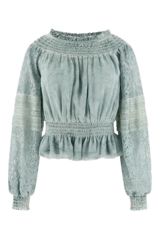 Top bi-matière Audrey - Vert d'eau