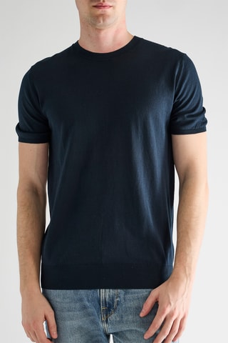 Top en soie - Bleu marine