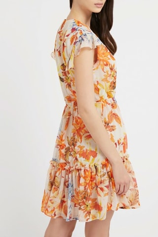 Vestido evasé Rosa - Naranja y celeste