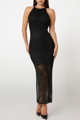 Vestido de tubo Stitch - Negro