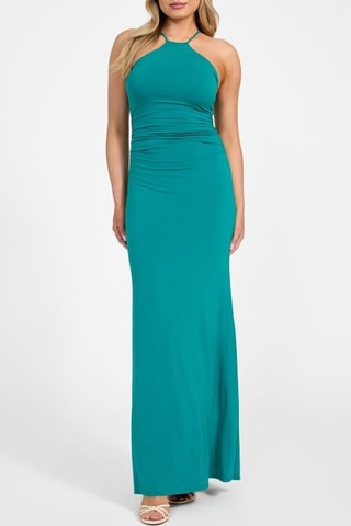 Vestido comprido Desy - Azul-pato