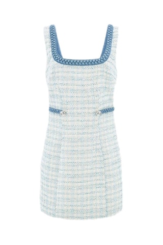 Vestido direito em tweed Tosca - Azul-claro