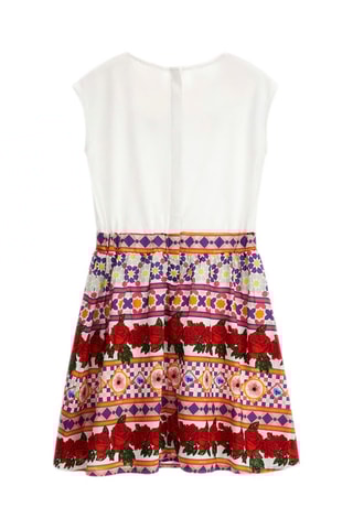 Vestido - Blanco y burdeos