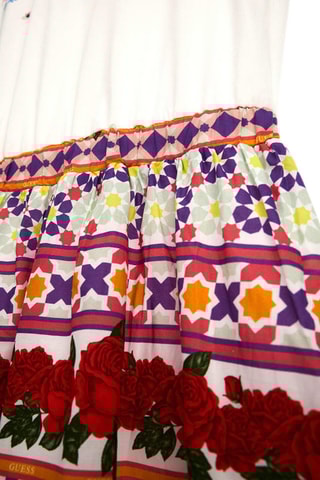 Vestido - Blanco y burdeos