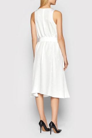 Vestido midi - Blanco y plateado