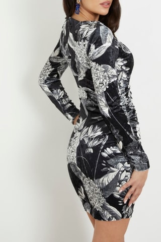 Vestido justo em veludo - Preto