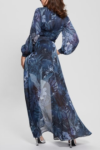 Vestido efecto doble prenda - Azul cobalto