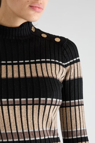 Vestido jersey Mivian - Negro y beige