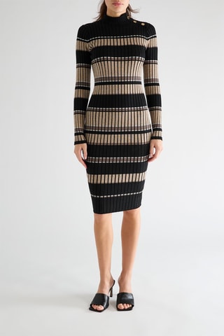 Vestido jersey Mivian - Negro y beige