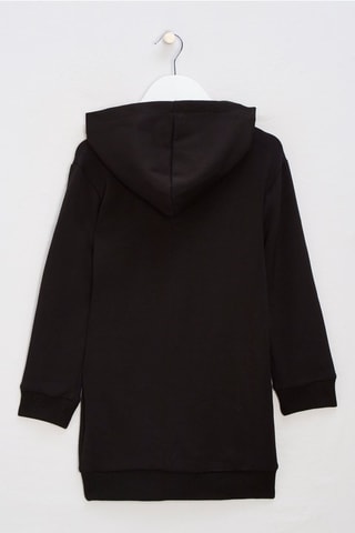 Robe chemise à capuche - Noir