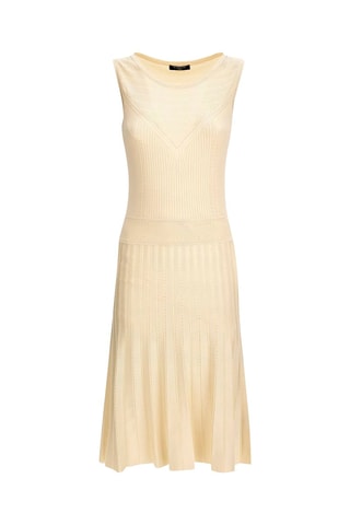 Vestido evasé bimateria - Crudo