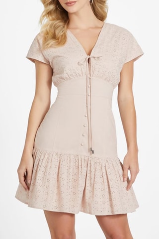 Vestido evasé - Beige