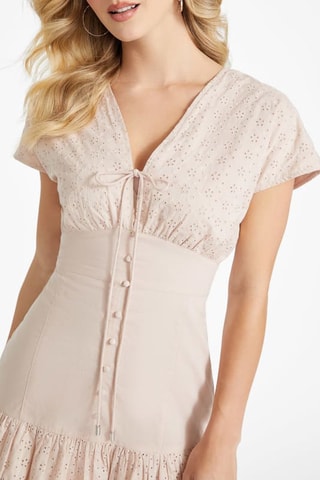 Vestido evasé - Beige