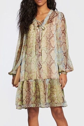 Vestido evasé - Marrón