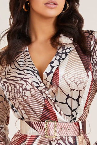 Vestido estilo patinadora - Bege