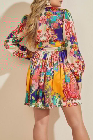 Vestido estilo patinadora - Marfim