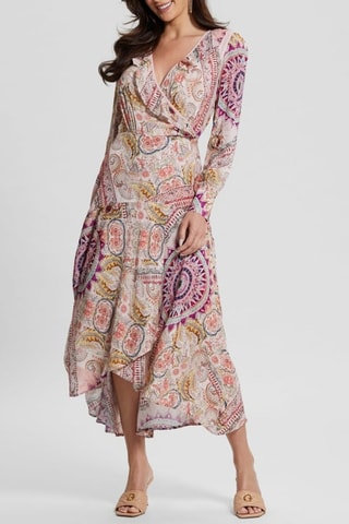 Vestido midi - Rosa-claro e fúcsia