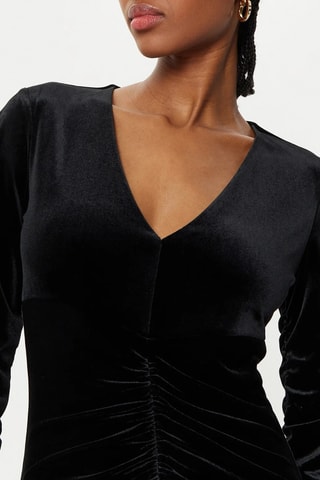 Vestido recto de terciopelo Ivana - Negro