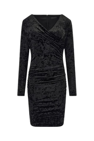 Vestido drapeado de terciopelo Tess - Negro