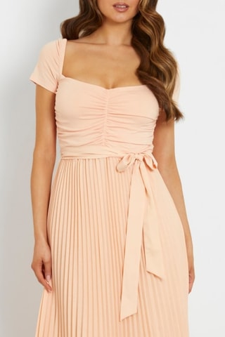 Vestido plisado Veronica - Salmón