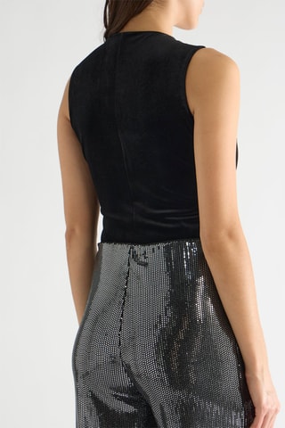 Body de terciopelo Yvonne - Negro