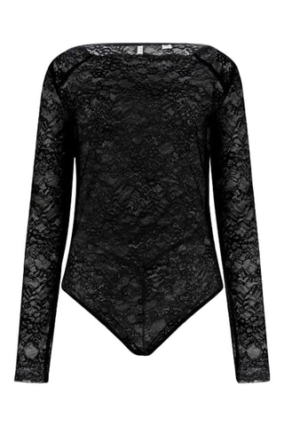 Body de encaje Belle - Negro
