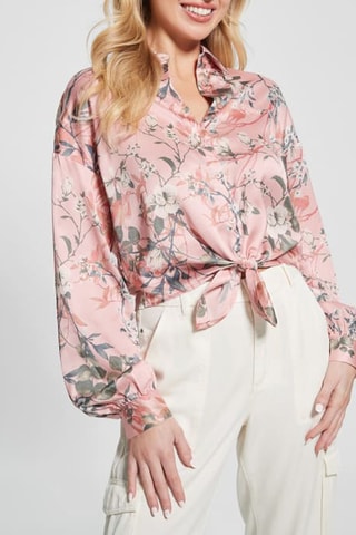 Camisa regular fit anudada Jun - Rosa