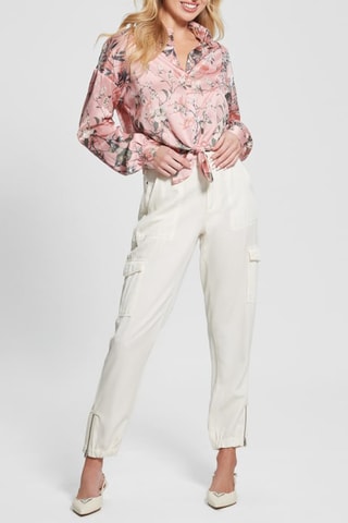 Camisa regular fit anudada Jun - Rosa