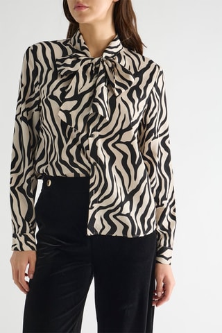 Camisa Veronik - Crudo y negro